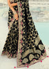 Black Woven Banarasi Embroidered Soft SIlk Saree