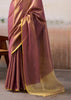 Gloden Wine Woven Tissue Silk Saree