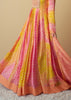 Yellow And Pink Party Wear Printed Anarkali With Dupatta