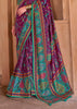 Sparkling Purple Printed Kashmiri Jamewar Saree