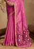 Carmine Pink Woven Cotton Silk Saree