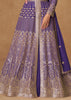 Deep Lavender Embroidered Georgette Anarkali with Dupatta