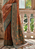 Coffee Brown Woven Banarasi Silk Saree