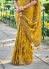 Golden Yellow Woven Banarasi Designer Silk Saree With Embroidered Blouse