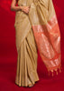 Safari Beige Woven Banarasi Silk Saree