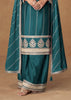 Antique Green Embroidered Sharara Set
