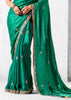 Alpine Green Embroidered Designer Silk Saree