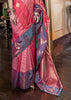 Radiant Rose & Plum Dual Tone Bronze Zari Woven Banarasi Silk Saree