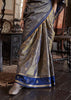 Slate Grey Banarasi Tussar Silk Saree