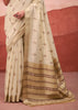 Cream Beige Woven Cotton Silk Saree