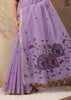 Lavender Purple Woven Cotton Silk Saree