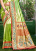 Bright Lime Green Woven Kanjivaram Silk Saree
