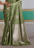 Sage Green Woven Satin Silk Saree