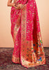 Bridal Red Woven Paithani Silk Saree With Contrast Blouse