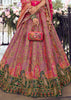 Pink And Green Heavy Banarasi Bridal Lehenga