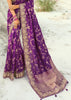 Purple Woven Banarasi Embroidered Soft SIlk Saree