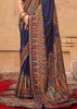 Medieval Blue Printed Kashmiri Jamewar Saree