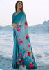 BLUE HEAVEN PRINT SAGA SAREE (6138433208513)