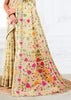 Off White Woven Linen Cotton Silk Saree