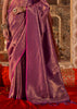 Wine Purple Woven Kanjivaram Silk Saree