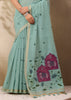 Pastel Blue Woven Cotton Silk Saree