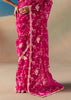 Rani Pink Satin Organza Embroidered Saree