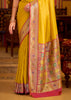 Festive Yellow Woven Banarasi Soft Silk Saree