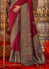 Maroon Printed Kashmiri Jamewar Saree