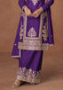 Dark Purple Heavy Embroidered Sharara Set