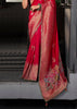"Exclusive Offer" : Bridal Red Woven Embroidered Banarasi Silk Saree