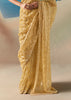 Pastel Yellow Satin Organza Embroidered Saree