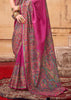 Fuchsia Purple Printed Kashmiri Jamewar Saree