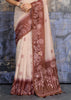 Coffee Brown Printed Cotton Silk Saree
