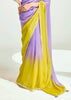 Lavender Yellow Ombre Banarasi Tissue Saree