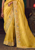 Haldi Yellow Woven Embroidered Saree