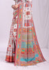 Snow White Woven Linen Cotton Saree