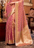 Blush Pink Woven Banarasi Tissue Silk Saree