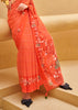 Sunrise Orange Printed Georgette Light Weight Saree