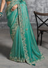 Sea Green Embroidered Tissue Silk Saree