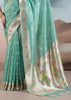 Ocean Green Woven Banarasi Tissue Silk Saree