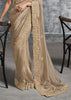 Sand Beige Embroidered Tissue Silk Saree