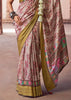 Rose Brown Banarasi Digital Printed Silk Saree