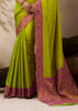 Lime Green Woven Kanjivaram Silk Saree