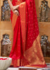 BRIDAL RED AND GOLD WOVEN KANJIVARAM SAREE (6946395259073)