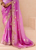 Ultra Pink Heavy Embroidered Designer Silk Saree (Copy)