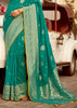 Aqua Green Woven Banarasi Designer Silk Saree With Embroidered Blouse