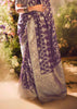 Twilight Purple Banarasi Designer Silk Saree With Embroidered Blouse