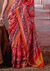 Bright Orange Printed Patola Silk Saree
