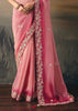 Shades Of Pink Tissue Embroidered Wedding Wear Saree