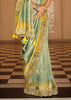 Green & Yellow Designer Embroidered Silk Saree